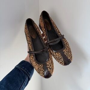 Cole Haan x Nike Air Leopard Animal Print Leather Mary Jane Flats